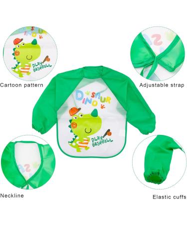 Baogaier Baby Long Sleeves Waterproof Bibs 4 PCS - Toddler Feeding Apron for Boys 6-36 Months Blue - Buy Online on GoSupps.com