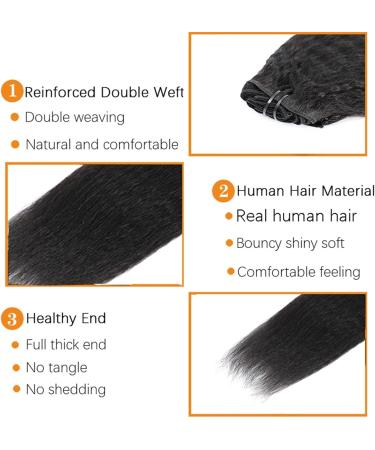 Hair Extensions Kinky Straight Clip in Hair Extensions 8-26" Thick Brazilian 100% Remy Hair Natural Black 8 Pieces with 20 Clips 120g/160g per Set Fit For Full Head Hair Pieces(10inch 160g/Set) 10inch 160g/Set - Buy Online on GoSupps.com