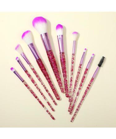 Buy Wllhyf Glitter Crystal 10-Piece Makeup Brush Set - Professional Bling Foundation Concealer Eyeshadow & Lip Brushes - Purple | International Shipping Available - Buy Online on GoSupps.com