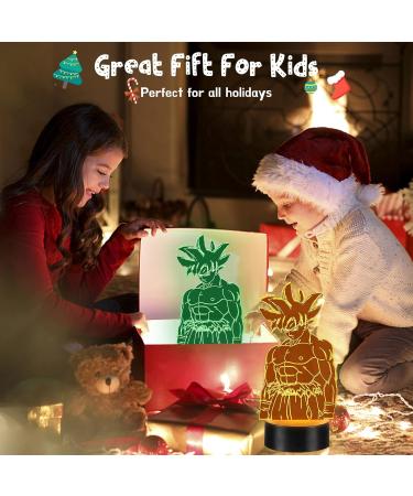 Eygerur Goku 3D LED Night Light with Remote Control - 7/16 Colors Changing Anime Lamp for Kids & Fans - Buy Online on GoSupps.com