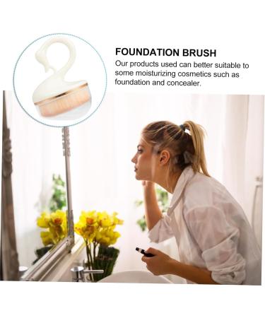 FRCOLOR Makeup Brush Makeup Foundation Brush Liquid Makeup Makeupbrush Flat Top Foundation Brush Liquid Foundation Brush Makeup Utensils Do Not Eat Powder White Artificial Fiber 9X6.5X4.5CM White - Buy Online on GoSupps.com