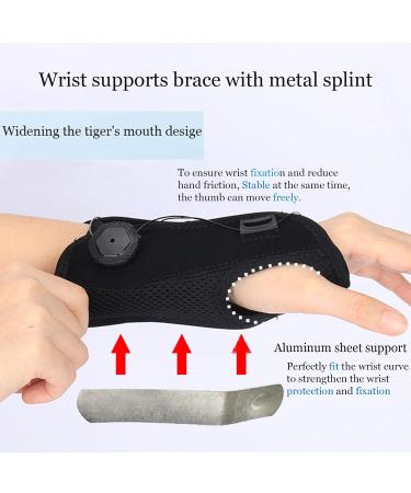 SONGQEE Carpal Tunnel Wrist Support Brace With Knob Adjustable Wrist Splint Hand Support Right Left Hand for Arthritis Tendonitis Relieve Pain Sprain Fracture Reduces Recovery Time for Men Women Right Hand Knob Black - Buy Online on GoSupps.com