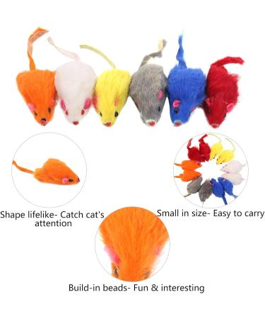 AKlamater Cat Toy Mouse 12 Pcs Catnip Toys Mixed Fake Rainbow Mice Toys for Indoor Cats Cat Scratch Mouse Pet Cat Toys (Random Color) - Buy Online on GoSupps.com