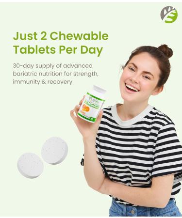 BariSlim Advanced Chewable Bariatric Multivitamin Tablets - Bariatric Vitamin and Supplement for Post Bariatric Surgery Including Gastric Bypass and Gastric Sleeve | Orange (60 Count) - Buy Online on GoSupps.com
