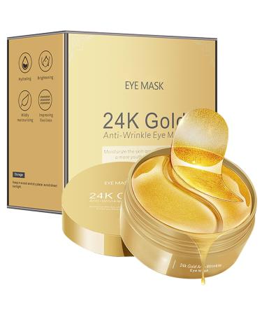 Patch Yeux 24K Or 60 Patchs Hydrogel Anti- ge Hydratant Patchs pour Les Yeux R duit Cernes Poches Rides et Gonflements Eye patche Anti Rides pour Femmes Homme
