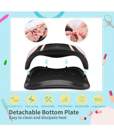 Rose Hermosa 160W UV LED Gel Nail Lamp - Professional Nail Dryer for Home Salon with 54 Lamp Beads - Buy Online on GoSupps.com