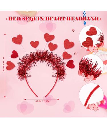 Frcolor Valentine's Day Heart Headband & Sunglasses | Sequin Love Accessories for Parties - Buy Online on GoSupps.com