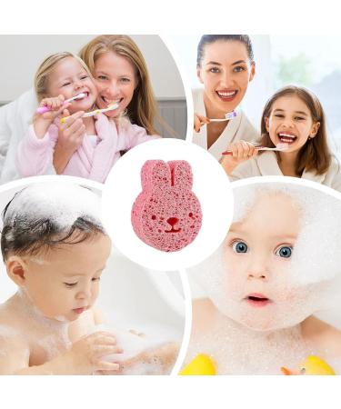 Neamou Baby Sponge for Bathing | Soft Baby Body Wash Scrubber Wood Pulp Sponge Shower Sponge Dead Skin Remover Cute Shower Brush Bath Supplies for Toddler Kids Baby Pink - Buy Online on GoSupps.com