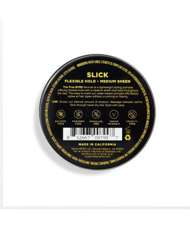 BYRD Slick Pomade - Flexible Hold, Medium Sheen - 3.35 Oz - Mineral Oil Free, Paraben Free, Cruelty Free - Yellow - Buy Online on GoSupps.com