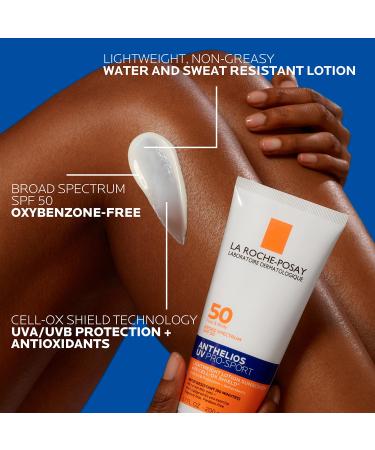 La Roche-Posay Anthelios UV Pro-Sport SPF 50 Sunscreen for Face & Body Water & Sweat Resistant with Non-Drip Formula Invisible Broad Spectrum Sunscreen Lotion Lightweight & Breathable 6.76 Fl Oz (Pack of 1) - Buy Online on GoSupps.com
