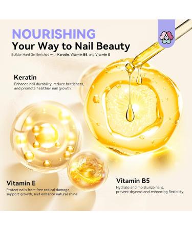 SAVILAND Clear Builder Nail Gel - 50g Thickening Strengthener with Vitamin E & B5 for Nail Repair | Hard Gel for Thin & Damaged Nails | Innovative Pressing Bottle - Buy Online on GoSupps.com
