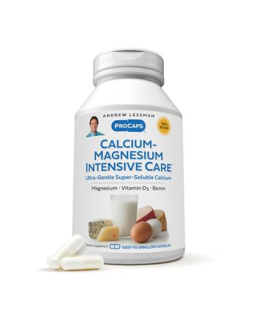 ANDREW LESSMAN Calcium Magnesium Intensive Care 60 Capsules - Bone and Skeleton Health Essentials. Easy to Swallow Capsules Super Soluble Fine Powder. Gentle to Even The Most Sensitive Stomachs 60 Count (Pack of 1)