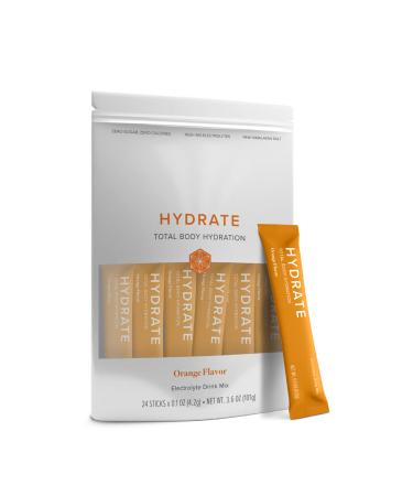 Isagenix Hydrate - Superior Hydration with 1625+ mg of Essential Electrolytes - No Added Sugar - Orange Flavor - 0.1 oz Sticks - 24 Servings