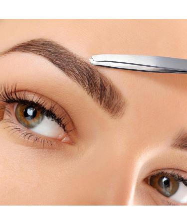 Premium Stainless Steel Eyebrow Tweezers | Precision Plucking for Brows Ingrown Hairs & Splinters - Ships Internationally - Buy Online on GoSupps.com