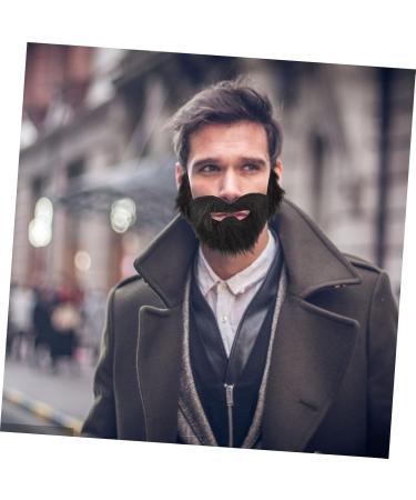 2pcs Fake Beard Party Supplies for Adults Halloween Decor Prom Decor Old Man Stick-on Mustache Fake Beard Costume Halloween - Buy Online on GoSupps.com