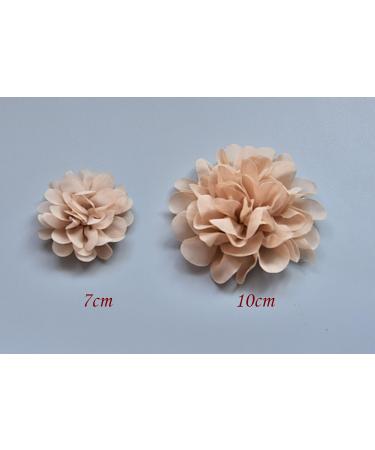 PrettyBoutique Girls Kids Women Chiffon Flower Hair Clip Alligator Clip Party Wedding (7cm Beige) - Buy Online on GoSupps.com