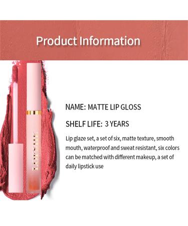 BonnieStore 6Pcs Matte Liquid Lipstick Set - Long Lasting, Waterproof Velvet Lip Gloss in 6 Colors - Buy Online on GoSupps.com