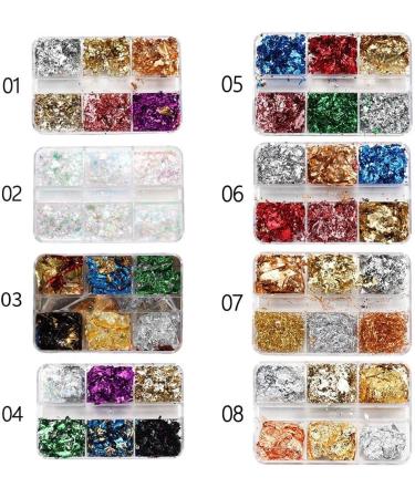 Nail Glitter Nail Art Decor Ultra-thin Aluminum Sequins Irregular Spangles Gold Glitter Flakes Nail Gold Foil(2) - Buy Online on GoSupps.com