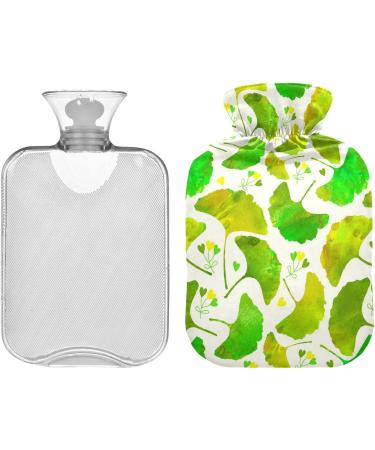 Naanle Hot Water Bottle with Cover - Ginkgo Leaf Design 2L Warmth & Cold Therapy for Back Pain Relief Neck Hand and Feet Warmer - Buy Online on GoSupps.com