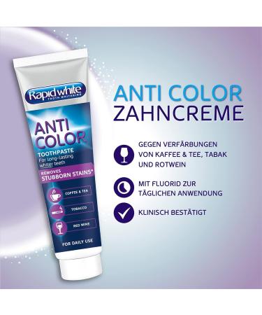 Rapid White Anti Color Toothpaste - Whiter Teeth Without Hydrogen Peroxide | 75 ml - Effective Formula for Bright Smiles - Buy Online on GoSupps.com