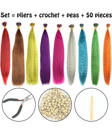 LNNXSZ Feather Hair Extension Kit Colored Strands for Hair Feather Extension 20 Pieces Synthetic Hairpiece Fake Hair Feather Hair Extensions (Color : 7 Size : 16inches) 16inches 7 - Buy Online on GoSupps.com
