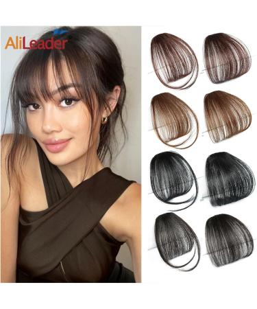 Hair Bangs Fake Air Bangs Synthetic Hair Extension Soft Light Air Hair Bangs Clip On Hair Extension False Straight Hair Bangs Fringe Clip in Bangs(Color:Black brown) 6inches Black brown - Buy Online on GoSupps.com