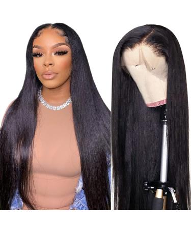 ALIPOP 180% 13x4 HD Lace Front Wigs Human Hair Straight Wigs For Women Human Hair 100% Real Hair Wigs Human Hair Pre Plucked With Baby Hair Natural Black Lace Front Wig 26 inch 26 Inch 13x4 lace wig ST