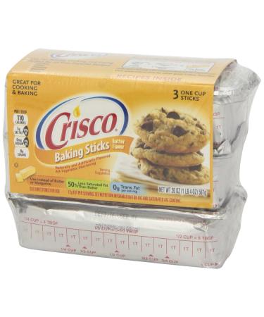 Crisco All-Vegetable Shortening Sticks 20 oz - 3 Pack (1.25 lb), Non-GMO & Trans Fat-Free - Buy Online on GoSupps.com