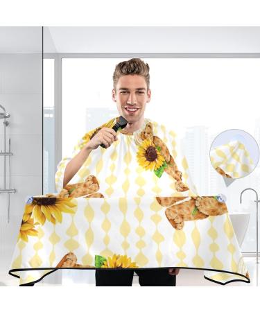 Buy Waterproof Barber Cape - Cute Bear Sunflower & Cheetah Haircut Bib for Men | Unisex Hair Cutting Cape | International Shipping - Buy Online on GoSupps.com