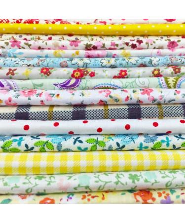 Flic-Flac 200pcs 4x4 inches Cotton Craft Fabric Bundle Squares Patchwork DIY Sewing Scrapbooking Quilting Dot Pattern - 10cmx10cm - Buy Online on GoSupps.com