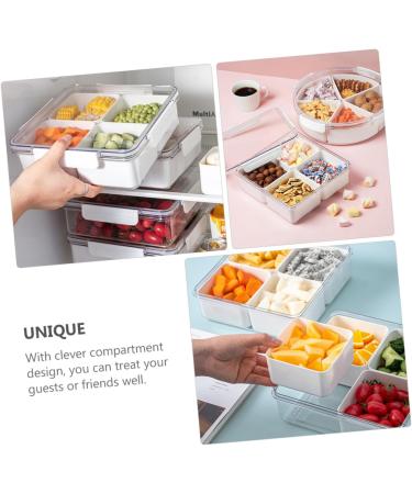 CIYODO Dried Fruit Plate Food Tray Veggie Tray Decor Nut Serving Platter Candy Boxes Convenient Fruit Box 20X20X6.5CM White - Buy Online on GoSupps.com