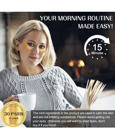 MOKYDUO 24K Gold Collagen Eye Patches for Dark Circles & Puffiness - 30 Pairs | Anti-Wrinkle, Moisturizing Eye Mask for Women - Buy Online on GoSupps.com