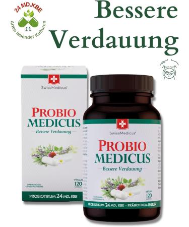 Buy Swissmedicus Probiomedicus - 120 Vegan Capsules for Healthy Digestion & Immune Support - 24 MD KBE No Additives - International Shipping Available - Buy Online on GoSupps.com