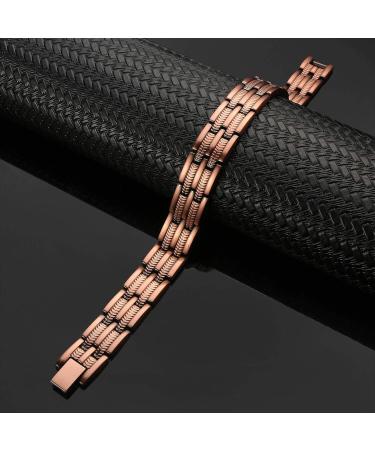 BioMag Copper Magnetic Bracelet for Men - Ultra Strength Magnets - 8.5 Adjustable Wristband with Tools - Copper Color - Buy Online on GoSupps.com