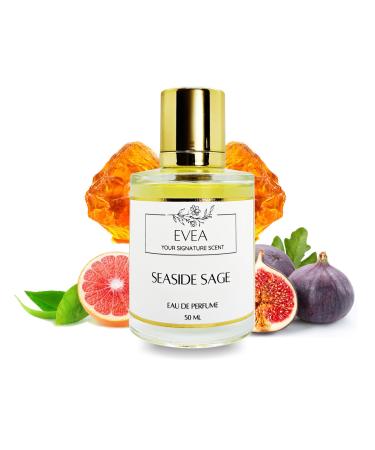 EVEA Eau de Parfum - Seaside Sage - Inspired by J. Malone' Wood Sage' & Sea Salt - Luxury Vegan Paraben-Free Women's & Men's Cologne - 50ml Spray | 1.7 fl. oz