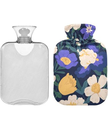 Shop Naanle Hot Water Bottle with Lid - Irises & Peonies Flowers | 1L Heat Bottle for Back Pain Relief Hand & Feet Warmer Neck Warmth & Cold Therapy | International Shipping - Buy Online on GoSupps.com