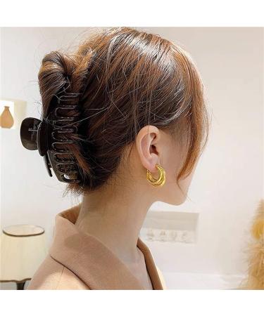 3 PCS Big Hair Claw Clips 3.8 Inch - Nonslip Durable Large Clips for Women - Fashionable Hair Accessories for Thick and Thin Hair - Strong Hold Barrettes in Black/Brown Leopard/Light - Buy Online on GoSupps.com