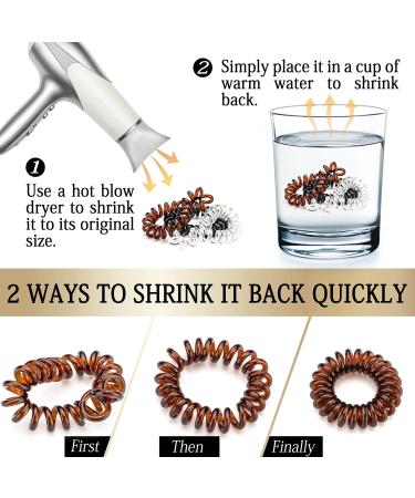 KANPRINCESS Spiral Hair Ties Set - 27 PCS No Crease Coil Phone Cord Hair Ties for Thick Hair - Women Ponytail Holder Elastics - Buy Online on GoSupps.com