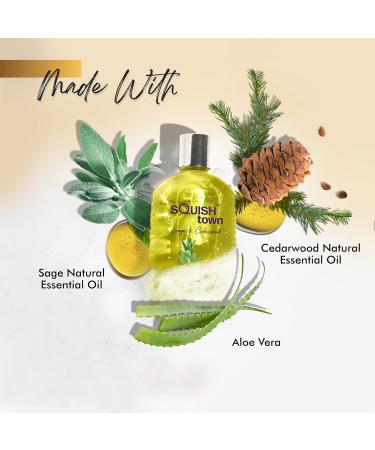 Squishtown Sage & Cedarwood Body Wash with Aloe Vera - 250ml Aromatherapy Shower Gel for Deep Cleansing | Natural Essential Oils for Men & Women - Buy Online on GoSupps.com
