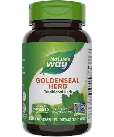 Nature's Way Premium Herbal Goldenseal Herb, 700 mg per serving, 100 Capsules - Buy Online on GoSupps.com