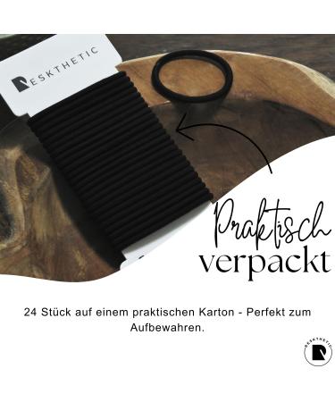 Reskthetic Hair Ties - 24 Durable & Eco-Friendly 4mm No-Metal Ties for Girls Women & Men (Brown) - Buy Online on GoSupps.com