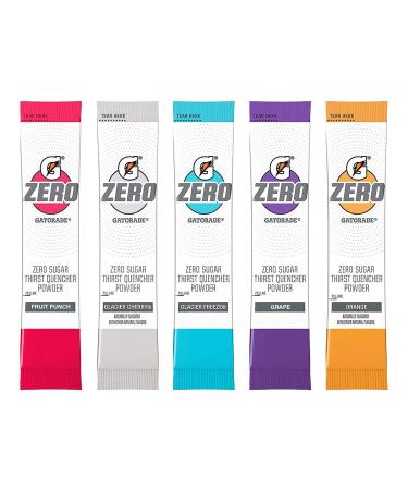 Gatorade G Zero Powder, Individual Packets, 4 Flavor Variety Pack - 5 of Each Flavor, Pack of 20-0.10oz