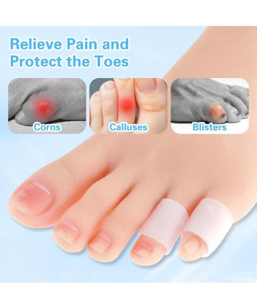 24 Pcs Silicone Toe Sleeves - Soft Gel Cushions & Protectors for Hammer Toe Stubbed Toes Corns & Calluses - Cuttable Toe Tube Pads - Comfortable & Durable - Buy Online on GoSupps.com