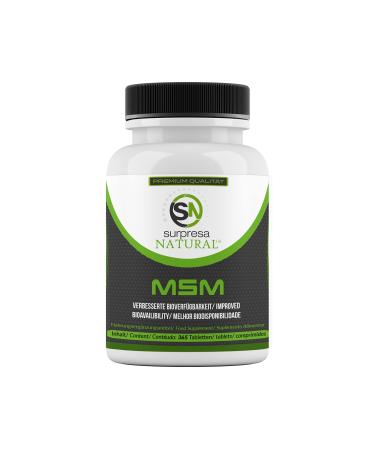 Surpresa Natural Surpresa Natural MSM Tablets 1 x 365 premium sulfur tablets with 2000 mg of pure MSM 20 mg of papain