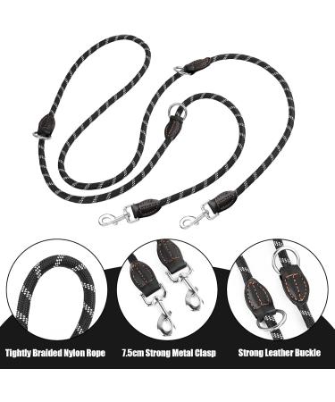 Runway Double Dog Leash 3m Adjustable | Dual Clip Leash for Small & Large Dogs | Durable Black Long Line - Buy Online on GoSupps.com