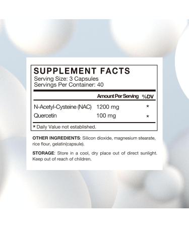 VHC NAC Supplement 1200mg with Quercetin - 2-in-1 Dual Action for Respiratory Liver & Immune Support - Made in USA - Buy Online on GoSupps.com