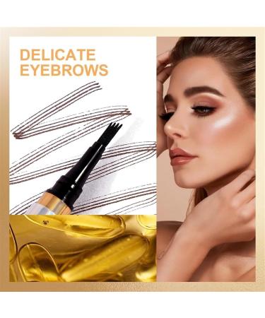 Magic Eyebrow Pencil with a Micro-Fork Tip Applicator 3D Waterproof Microblading Eyebrow Pencil Contouring Pen Eyebrow Brush Creates Natural Looking Brows Effortlessly(Color:Dark Brown) - Buy Online on GoSupps.com