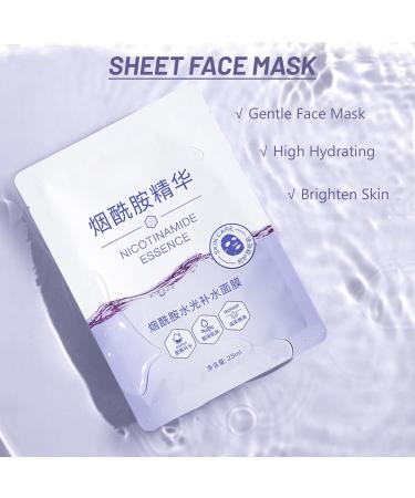 Niacinamide Sheet Mask Niacinamide & Hyaluronic Acid Face Mask Set Hydrating Face Mask Evens Skin Tone Face Masks Skincare Face Masks Beauty For Dehydrated Dull and Tired Skin 5PC - Buy Online on GoSupps.com