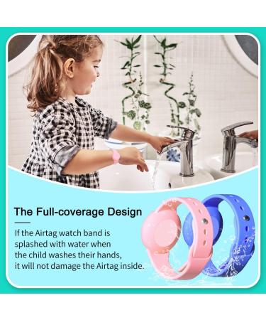 SUIHUOJI 4 Pack Airtag Bracelet for Kids Waterproof  Silicone Wristband Full Case Cover for Apple Airtag Holder  Anti-Lost Watch Band Hidden Accessories for Child  Tracker Strap Pink+Green+Black+Blue - Buy Online on GoSupps.com
