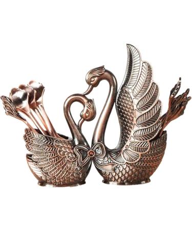Heshi Silverware Holder | Swan Spoon & Alloy Fork - Exquisite Rustproof Cutlery Accessories for Weddings & Daily Use - 13 Sets Red Antiquity - Buy Online on GoSupps.com